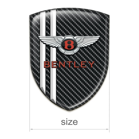 Bentley Silicone Badge Black Carbon with White Stripes Pattern 