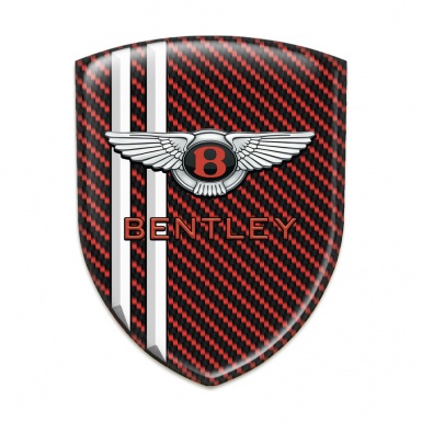 Bentley Silicone Shield Red Carbon with White Stripes Pattern 