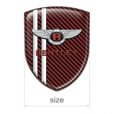 Bentley Silicone Shield Red Carbon with White Stripes Pattern 