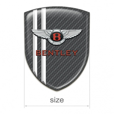 Bentley Self Adhesive Emblem Logo carbon with White Stripes Pattern 