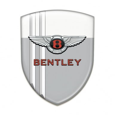 Bentley Silicone Emblem Gray White with White Stripes Pattern 