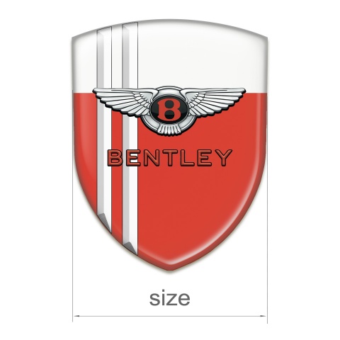 Bentley Emblem Exterior Red White with White Stripes pattern 