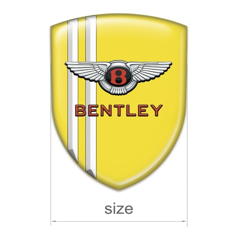 Bentley Car Accessories Badge Yellow with White Stripes Pattern 