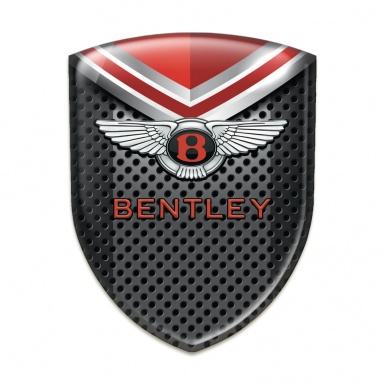 Bentley Tuning Badge Dark Perforated Metal with Red Elements 