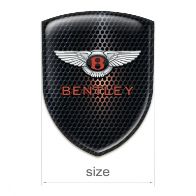 Bentley Self Adhesive Emblem Logo Perforated Steel with Orange Shadow
