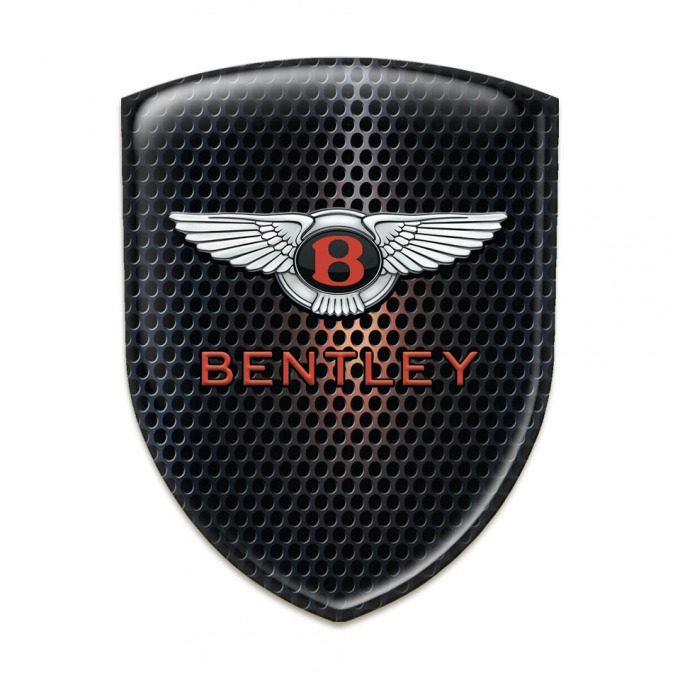 Bentley Self Adhesive Emblem Logo Perforated Steel with Orange Shadow