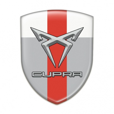 Seat cupra Car Accessories Badge Gray White with red Band Design 