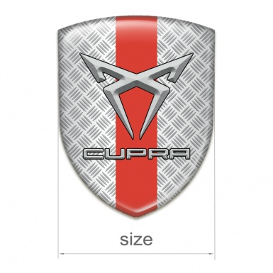 Seat Cupra Silicone Car Decal Badge Mesh Effect with Red Band Design 