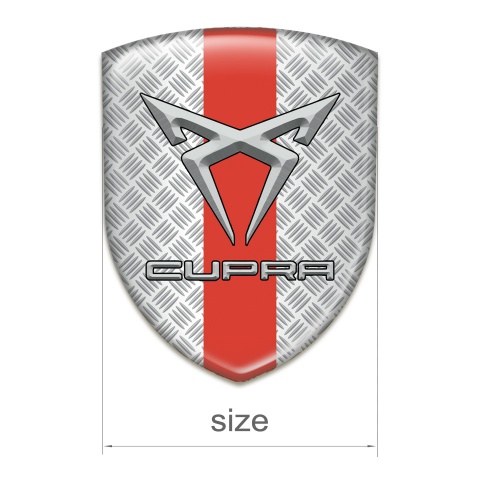 Seat Cupra Silicone Car Decal Badge Mesh Effect with Red Band Design 