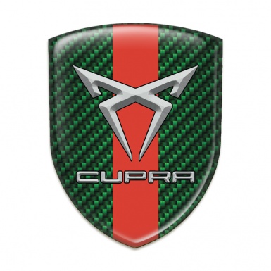 Seat Cupra Auto Emblem Green Carbon with Red Band 