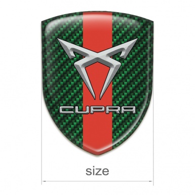 Seat Cupra Auto Emblem Green Carbon with Red Band 