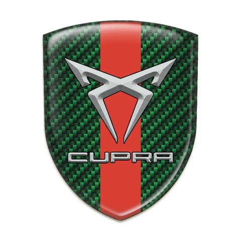 Seat Cupra Auto Emblem Green Carbon with Red Band 