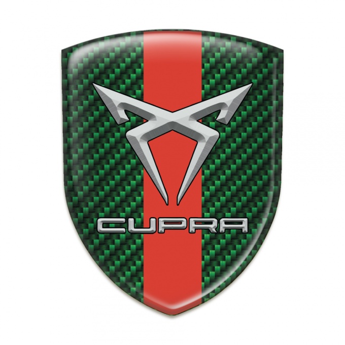 Seat Cupra Auto Emblem Green Carbon with Red Band 