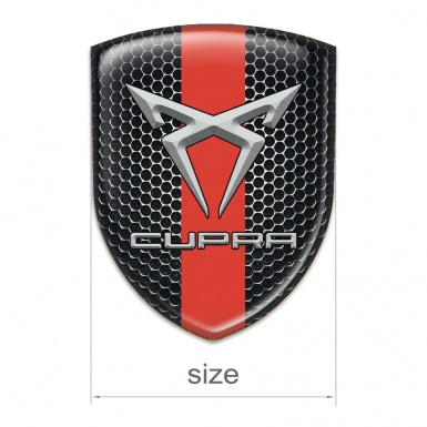 Seat Cupra Logo Emblem Perforated Steel With Red Band 