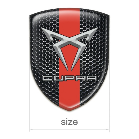 Seat Cupra Logo Emblem Perforated Steel With Red Band 
