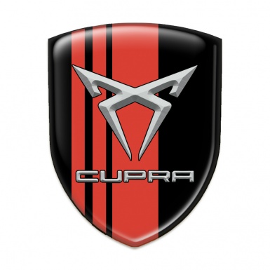 Seat Cupra Tuning Emblem Black with Red Tapes Style 