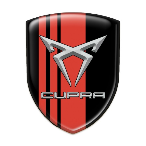 Seat Cupra Tuning Emblem Black with Red Tapes Style 