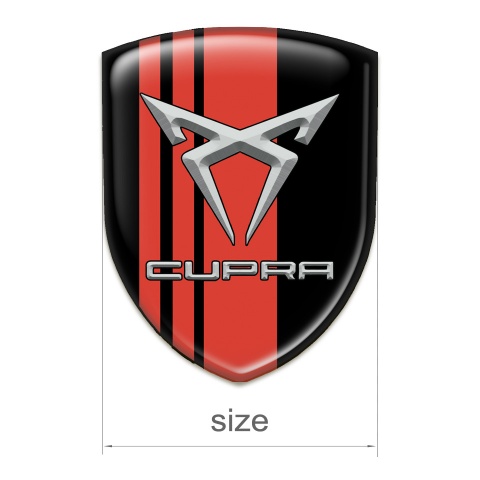 Seat Cupra Tuning Emblem Black with Red Tapes Style 