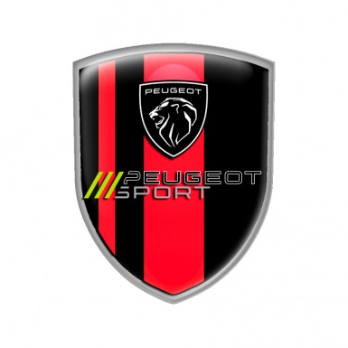 Peugeot Shield Silicone Emblem Black Red Sport