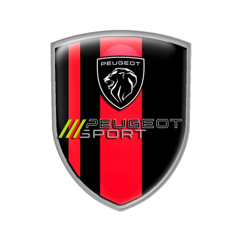 Peugeot Shield Silicone Emblem Black Red Sport