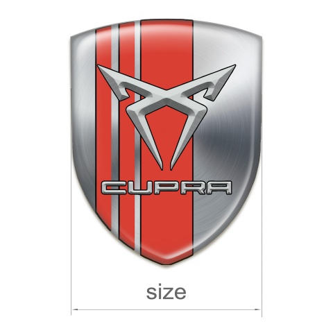 Seat Cupra Emblem Badge Logo Silver with Red Tapes style 