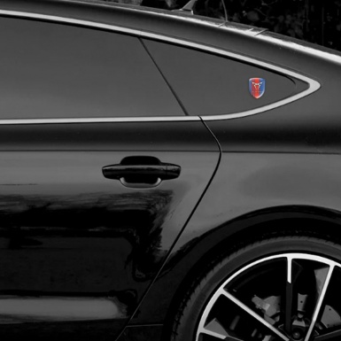 Seat Cupra Tuning Emblem Blue with Red tapes Style 