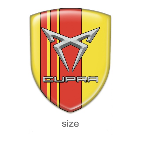 Seat Cupra Self Adhesive Emblem Logo Yellow with Red Tapes Style 