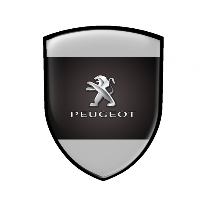 Peugeot Shield Domed Emblem Black Grey Classic