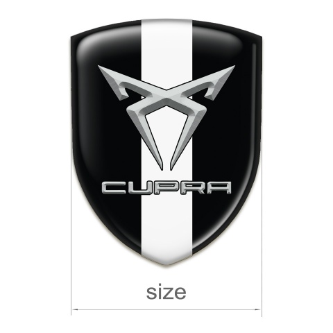 Seat Cupra Silicone Car Decal Badge Black with White tape Design 