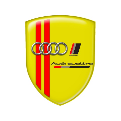 Audi Shield Emblem Sport Yellow Line