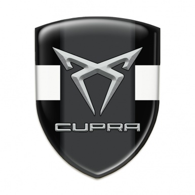 Seat Cupra Emblem Badge Logo Black with White Ribbon Pattern 