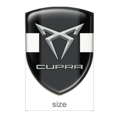 Seat Cupra Emblem Badge Logo Black with White Ribbon Pattern 