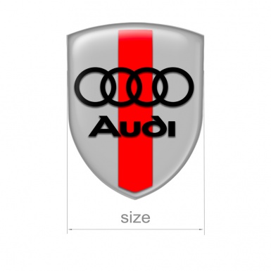 Audi Shield Silicone Sticker Grey Black Logo