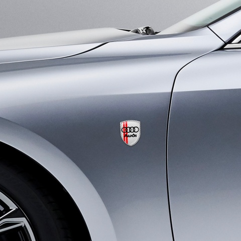 Audi Shield Silicone Sticker Black Logo Light Carbon