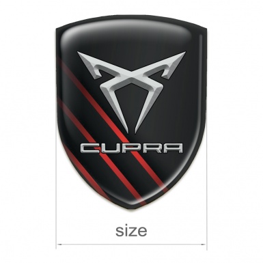 Seat Cupra Resin Sticker dark Base with Red Diagonal Lines design 