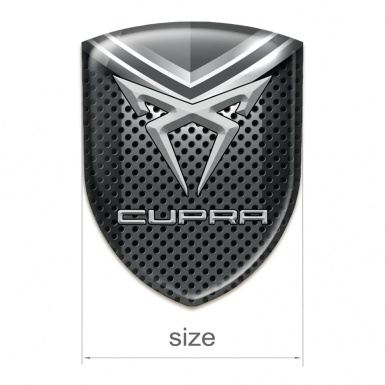 Seat Cupra Tuning Badge Dark Perforated Metal with Gray Detail Design 