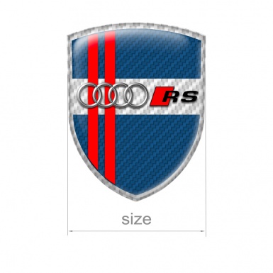 Audi RS Shield Silicone Sticker Light Grey with Navy Carbon