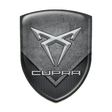 Seat Cupra Car Interior Badge Scratched Stone with Dark Mesh Design 