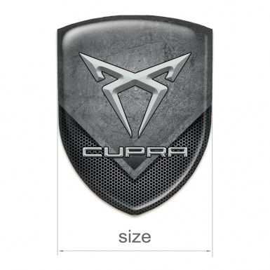 Seat Cupra Car Interior Badge Scratched Stone with Dark Mesh Design 