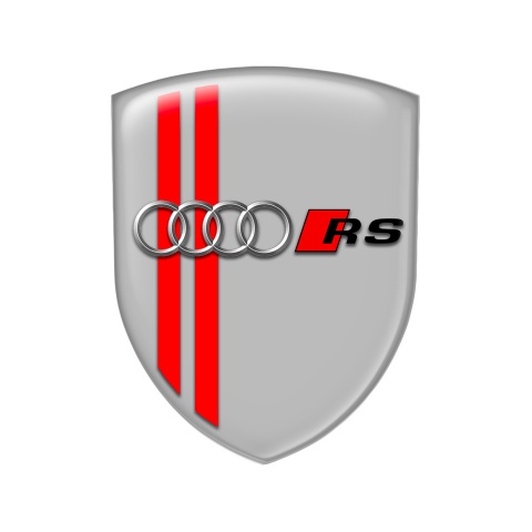 Audi RS Shield Silicone Sticker Grey Red Line