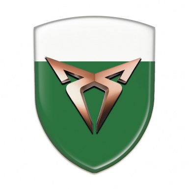 Seat Cupra Domed Emblem Green White Base Classic Logo 