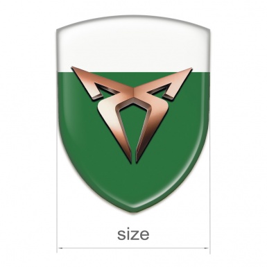 Seat Cupra Domed Emblem Green White Base Classic Logo 