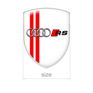 Audi RS Shield Silicone Sticker White Red Line