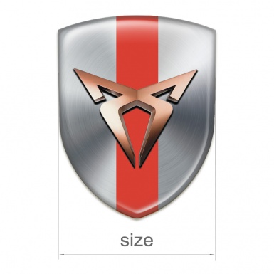 Seat Cupra Car Accessories Badge Silver with Red Band Design 