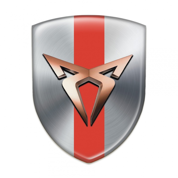 Seat Cupra Car Accessories Badge Silver with Red Band Design 