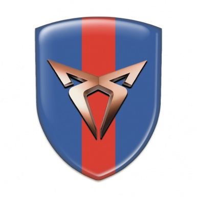 Seat Cupra Self Adhesive Car logo Emblem Blue with Red Band Design 
