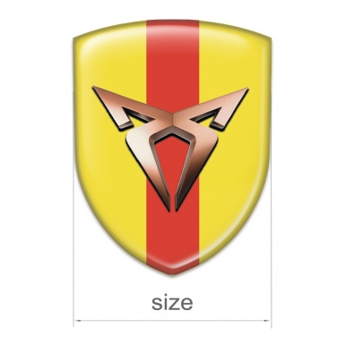 Seat Cupra Car Interior Badge Yellow with Red Band Design 