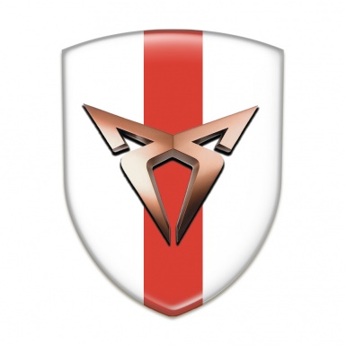 Seat Cupra Silicone Car Decal Badge White with Red Band Design 