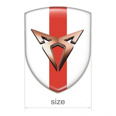 Seat Cupra Silicone Car Decal Badge White with Red Band Design 