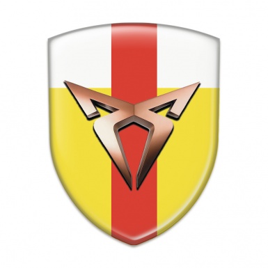 Seat Cupra Emblem Badge Logo Yellow White with Red Band Design 